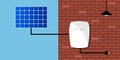 Solar panel battery pack home green electricity Royalty Free Stock Photo