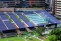 Solar panel on building roof top Royalty Free Stock Photo