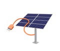 Solar panel cell and plugin cable