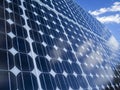 Solar panel cells blue sky copy space. Royalty Free Stock Photo