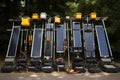 solar panel cleaning equipment arranged neatly