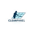 solar panel cleaning service logo design illustration 2 Royalty Free Stock Photo