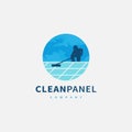 solar panel cleaning service logo design illustration Royalty Free Stock Photo