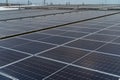 Solar panel close up on roof of the factory. Royalty Free Stock Photo