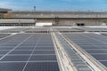 Solar panel close up on roof of the factory. Royalty Free Stock Photo