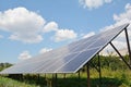 Solar panel on clouds blue sky background, Alternative energy concept, Clean energy, Green energy Royalty Free Stock Photo