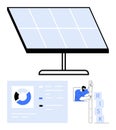 Solar panel with data analytics and risk management concept in renewable energy solutions Royalty Free Stock Photo