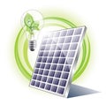 Solar panel and eco light bulb Royalty Free Stock Photo