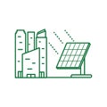 solar panel energy with buildings facade