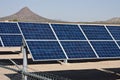 Solar panel energy collector farm Royalty Free Stock Photo