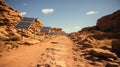 A solar panel farm in the desert