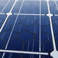 Of a solar panel featuring hexagonal photovoltaic cells arranged in Royalty Free Stock Photo