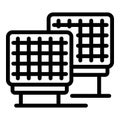 Solar panel field icon outline vector. Data smart future