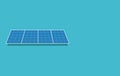Solar Panel in flat design isolared in blue background concept image