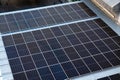 Solar panel on garage roof, Photovoltaic solar cell eco technology, alternative renewable energy for the future Royalty Free Stock Photo