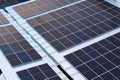 Solar panel on garage roof, Photovoltaic solar cell eco technology, alternative renewable energy for the future Royalty Free Stock Photo