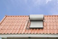 Solar panel for hot water system on roof Royalty Free Stock Photo