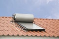 Solar panel for hot water system on roof Royalty Free Stock Photo