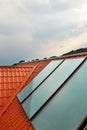 Solar panel on the house roof. Royalty Free Stock Photo