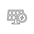 Solar panel icon in flat style. Ecology energy vector illustration on white isolated background. Electrician sign business concept Royalty Free Stock Photo