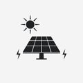 Solar panel icon. Vector illustration, flat design Royalty Free Stock Photo