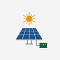 Solar panel icon. Vector illustration, flat design Royalty Free Stock Photo