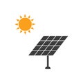 Solar panel icon. Vector illustration, flat design Royalty Free Stock Photo