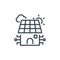 solar panel icon vector from smart home concept. Thin line illustration of solar panel editable stroke. solar panel linear sign Royalty Free Stock Photo
