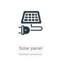 Solar panel icon vector. Trendy flat solar panel icon from electrian connections collection isolated on white background. Vector Royalty Free Stock Photo