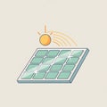 Solar Panel Illustration: Renewable Energy Concept Royalty Free Stock Photo