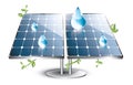 Solar panel set with drops Royalty Free Stock Photo