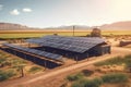 Solar Panel Installation On Largescale Farm. Generative AI