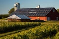 Solar Panel Installation On Largescale Farm. Generative AI