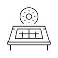 solar panel installation line icon vector illustration Royalty Free Stock Photo