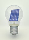 Solar panel in light bulb Royalty Free Stock Photo