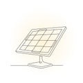 Solar panel in a linear endless style. Renewable energy concept. Flat vector illustration isolated on white background. Royalty Free Stock Photo