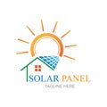 solar panel logo vector icon of natural energy design