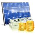 Solar Panel with Money Royalty Free Stock Photo