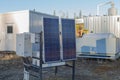 Solar panel at natural gas site Royalty Free Stock Photo