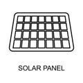 solar panel outline icon. Element of enviroment protection icon with name for mobile concept and web apps. Thin line solar panel Royalty Free Stock Photo
