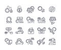 Solar panel outline icon set