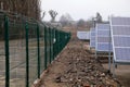 Solar panel. Solar panels installed in a rural area. Solar power plant in a field. Solar panel produces green, environmentally Royalty Free Stock Photo