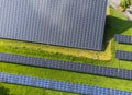 Solar panel park aerial view Royalty Free Stock Photo