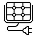 Solar panel plug icon outline vector. House energy Royalty Free Stock Photo