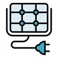 Solar panel plug icon vector flat Royalty Free Stock Photo