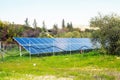 Solar panel produces green, environmentally friendly energy from the sun. Royalty Free Stock Photo