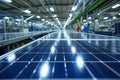 Solar Panel Production Process on Advanced Factory. Generative AI