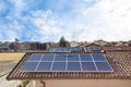 Solar panel on a red roof Royalty Free Stock Photo