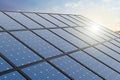 Solar panel and sunlight with blue sky background Royalty Free Stock Photo