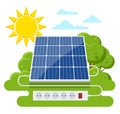 Solar panel. Renewable energy sources. Backup power energy storage system. Royalty Free Stock Photo